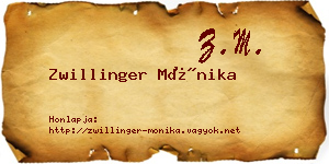 Zwillinger Mónika névjegykártya